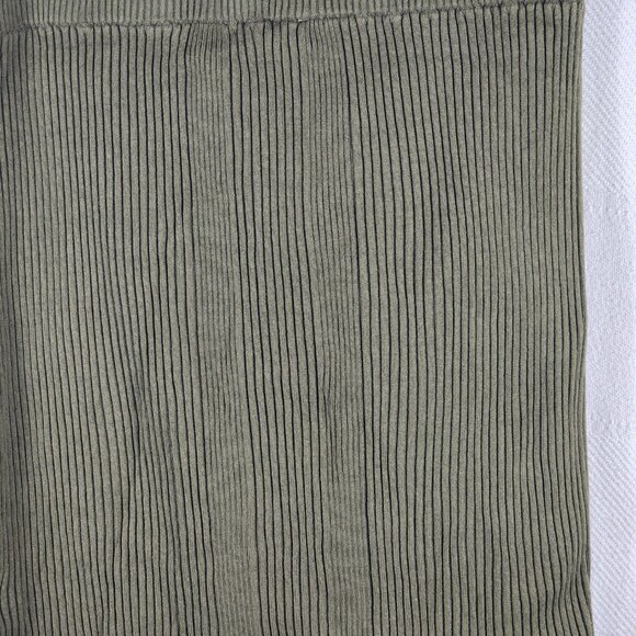 Nicki Minaj Olive Green w/Hot Pink Front Zipper Ribbed Rayon Nylon Skirt Size XL - Picture 11 of 16